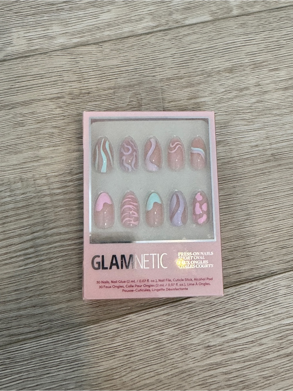 GLAMNETIC Pink Swirl Press-On Nails
